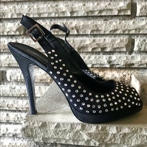 Beverly Feldman Embellished Slingback Heels